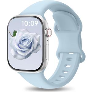 Patenting Sport Silicone Band Compatible with Apple Watch Bands 40mm 38mm 41mm 42mm 44mm 45mm 46mm 49mm Women Men, Waterproof Soft Wrist Strap for iWatch Series 11 10 9 8 7 6 5 4 3 2 1 SE Ultra 2 3 (White Gold(#New))