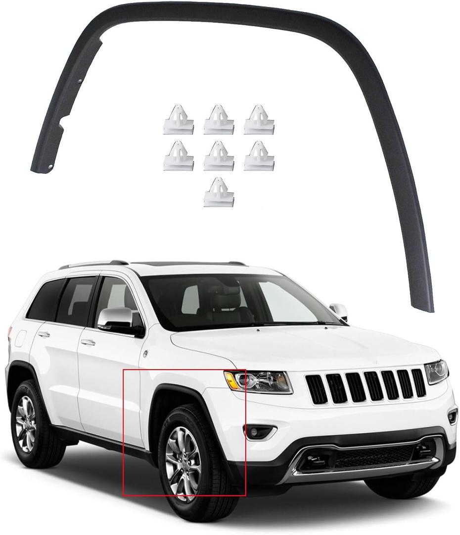 Right Automotive Wheel Arch Trim Flares Front Passenger Side Black Replacement for 2011-2016 Replacement for CH1291106 Replacement for 1MP38RXF1AE