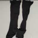 Truform 20-30 mmHg Compression Stockings for Men and Women, Thigh High Length, Dot-Top, Open Toe, Black, Medium (Medium (1 Pair))