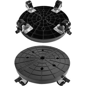 NOAMOO 14 Inch Plant Caddy with Wheels Outdoor Indoor, Rolling Plant Stand for 400lb Heavy Duty Flower Pots, Round Plant Rollers Lockable Potted Planter Dolly, Black