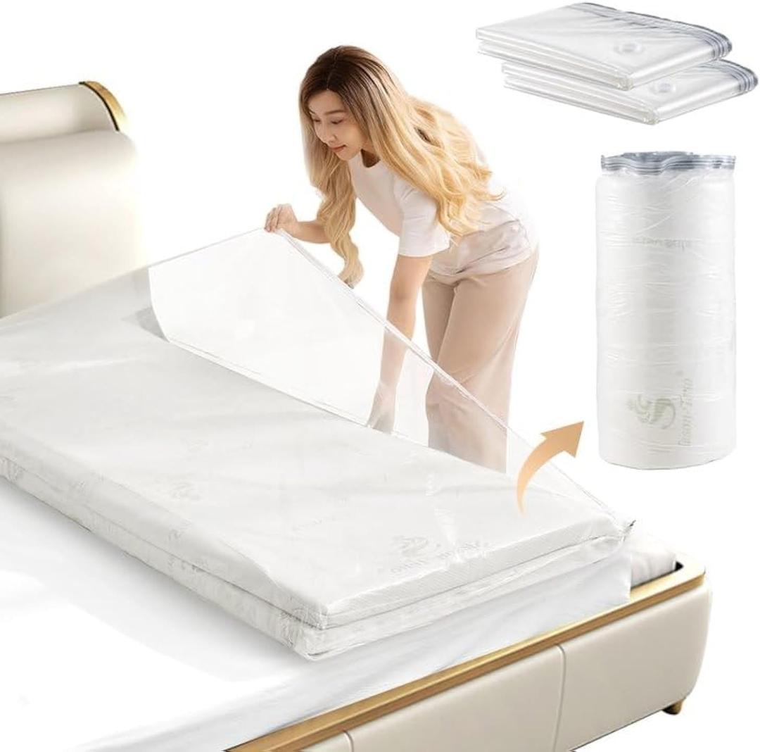 2pcs Mattress Vacuum Bag 94.5x47.2inch Space Saver Vacuum Storage bags,Oversized Vacuum bag Twin Mattress Vacuum Bag King Mattress Vacuum Sealer Bag for Memory Foam Mattress Moving Shipping Storage