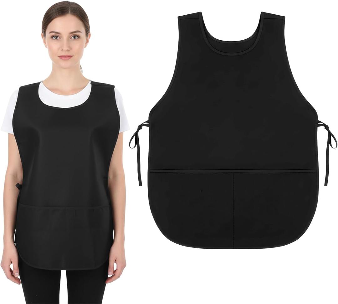 Nogeqi Cobbler Apron, Waterproof Apron with Pockets, Adjustable Cleaning Aprons for Women Men Painting, Work, Hairstylist, Kitchen(Black Unisex) (Black)