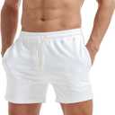 IMPACT Mens Workout Sweat Shorts 5 Inch Cotton Casual Fitness Mens Athletic Gym Shorts with Pockets , Size L