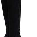 Coutgo Womens Wide Calf Knee High Boots Kitten Heel Pointed Toe Tall Boots Side Zipper Fall Winter Shoes (9, Black)