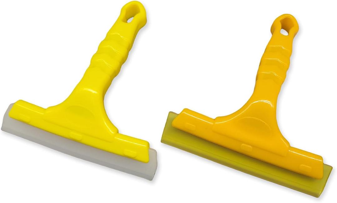 2Pcs Small Squeegee Silicone Blade & PU Blade,Window Tint Squeegee Mini Squeegee for Shower Glass Doors,Window,Mirrors,Car Window&Windshield