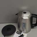 Electric Stainless Steel Kettle for Tea and Coffee, BPA-Free, Fast Boiling, Auto Shut-Off, 1 Liter, 1500W, Black and Silver