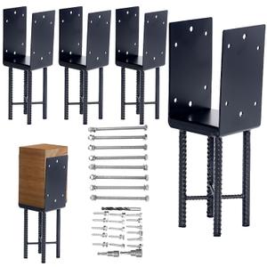 6 * 6" Heavy-Duty, U-Shaped, Moisture-Proof Concrete Wooden Post Brackets, Used for The Concrete anchoring Brackets of Wooden Posts in Deck railings, Garden Fences, pergolas, terraces, etc. (4, 6x6)