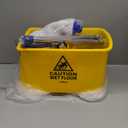 Mind Reader Bucket with Wringer and Mop Set, 22 Qt (5.5 Gallon), Floor Cleaning, Wheels, 16.25" L x 10.75" W x 24.5" H, Yellow