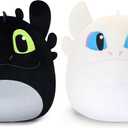 Black Dragon Plush, 8-Inch Soft Stuffed Animal Toy, Round Kawaii Plushie, Fantasy Creature Gift for Kids & Fans (White Black)