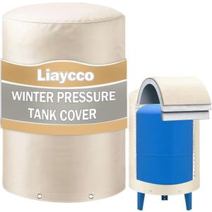 Round Water Pressure Tank Cover, 24"D x 34"H, 3-Layer Insulated Well Pump Cover for Winter Freeze Protection, Water Well Tank Cover for Outdoor & Yard, Well Tank Cover Freeze Proof Insulation