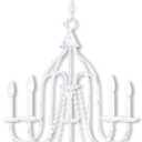 Livex Lighting 40795-60 Alessia Collection 5-Light Chandelier with Five Arms and Clear Crystal Trim, Antique White, 24"L x 24"W x 23"H
