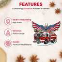 2 x GENANY Firefighter Truck Christmas Ornament, Fire Truck Hanging Ornaments 2025, Wooden Keepsake, Christmas for Men Women, Firefighter Themed Tree Decoration