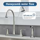 Friho Kitchen Faucet with Side Sprayer, Brushed Nickel Stainless Steel Kitchen Faucets with Supply Line, 3 or 4 Hole 2 Handle Kitchen Sink Faucet for RV Laundry Utility Bar