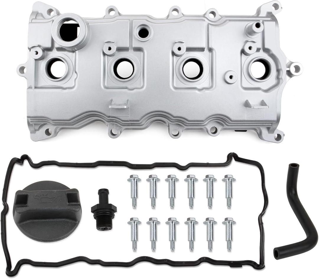 MITZONE Aluminum Valve Cover Compatible with Nissan Altima 2007-2013 Rogue 2008-2013 Sentra 2007-2012 2.5L Replace 13270JA00A 13264JA00A, with Cap Tube & Gasket