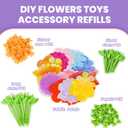 DIY Fabric Flower Bouquets Toys Accessories, DIY Craft Kits Flowers Accessories for Toddler Kids,Birthdays Gifts (Colorful)