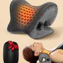 5X Pain Relief Neck Massager with Heat, Graphene-Infused Instant Heating Neck Stretcher for TMJ Migraine, Smart Control Cervical Traction Device Pillow for Heat Therapy, Christmas Gifts for Women Men (Black)