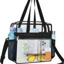 USPECLARE Clear Bag for Stadium Events,Transparent Bag for Work Sports Games Concerts Travel Gym (Black)