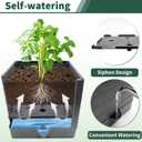 SYITCUN Tomato Planter with Trellis, 57 Inch Self-Watering Planter Box 2-Pack, Grey Planter with Metal Support for Outdoor Indoor Climbing Plants