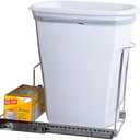 Pull-Out Trash Can for Cabinet - 12 Gal / 48 qt  Heavy-Duty Chrome, Smooth Slide with Trash Bag Storage  Fits 13" Cabinet Opening (Bin Not Included)