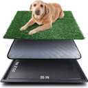 Dog Grass Pad with Tray (35inX23.2in), Grass Pee Pads for Dogs Washable and Pet Toilet Potty Tray, Quickly Absorbency Portable Dog Potty Replacement Dogs Turf Potty Training for Indoor Outdoor (1 Pc Grass Pad+1 Pc Pee Mat+1 Pc Potty Tray)