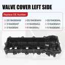 Left Side Valve Cover Compatible with Chrysler Ram Jeep Dodge 2011-2016 Town Country 2013-2018 1500 2011-2019 Journey 2011-2020 Grand Caravan 2011-2015 Grand Cherokee 2012-2017 Wrangler OE 5184069AN