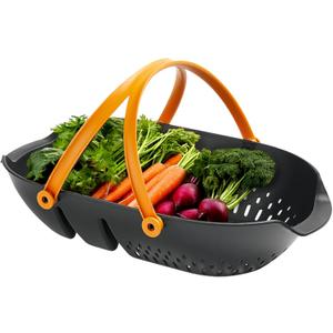 Fiskars Garden Harvest Basket - Container for Gardening and Harvesting with Tool Caddy - Harvesting Basket Doubles as a Colander for Vegetables and Fruits - Garden Accessories