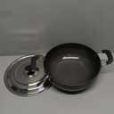 SHRIYA Hard Anodized Kadai 2 Liter with Stainless Steel Lid Heavy Duty Deep Fry Pan for Indian Cooking Gas Stove Compatible Cookware Durable Nonstick Surface with Cool Handles (3mm)