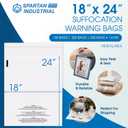 Spartan Industrial - 18 X 24 (100 Count) Self Seal Clear Poly Bags with Suffocation Warning for Packaging, Clothes - Resealable Glue