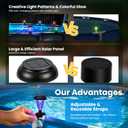 Solar Powered Pool Lights for Framed Above Ground Pools, Waterproof RGB Color Changing Light, Backyard Decor Accessories for Framed Swimming Pools, 4 Pack, Missing one Piece