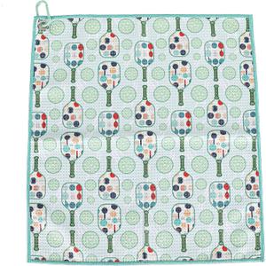ASVP Shop Stylish 15x17 Inch Microfiber Athletic Towel with Carabiner Clip - Ultimate Towel for Pickleball Fans (Green)