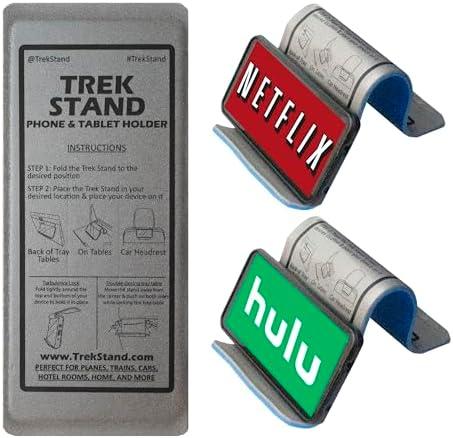DTLgear Trek Stand Flexible Phone and Small Tablet Holder for Airplane, Office, Desk, Treadmill, Hotel, Kitchen, Plane Travel Essentials, Pack of 2