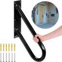 18" Handrails for Outdoor Steps, U-Shaped Wall Mount Railing for 1-3 Steps with Powder Anti-Rust Coating Finish, Hand Rails for Seniors, Safe Grab Bars for Stairs, Garage, Porch, Garden, Bathroom