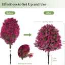 BLOSMON Faux Cedar Topiary Trees with Stake for Outdoor Planters, Set of 2