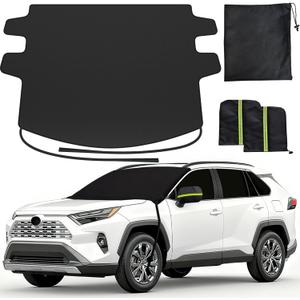 REEVAA Upgraded Car Windshield Cover for Ice & Snow [All-Weather Protection] Magnetic Fit Weatherproof Frost Cover, Car Winter Accessories, Fit for SUVs, Trucks, Cars - Medium