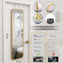 SCWF-GZ 47x14 Mirror Rectangle Full Body Length Door Hanging Wall Mounted Aluminum Alloy Metal Frame Dressing Make-up Mirrors for Entryway Bedroom Bathroom Living Room 47 14 inch Gold