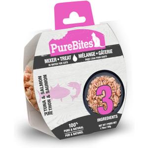 PureBites Mixers Wild Skipjack Tuna & Wild Alaskan Salmon in Water for Cats, 1.76 oz / 50 g