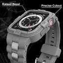 Bands Compatible for Apple Watch Band, Men Sport Rugged Band with Protective Case for Watch Size: 45mm/44mm/42mm - Series 9/8/7/6/SE/5/4/3