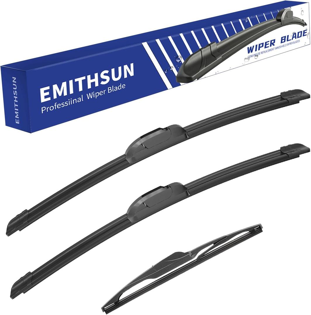 EMITHSUN Windshield Wiper Blades Replacement for Subaru Crosstrek 2013-2017,That Meet OEM Quality Front Rear Wipers Blade Set for My Car - 26"+16"+12"(Set of 3)