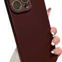 Caseative for iPhone 15 Pro Max Case,Solid Color Full Camera Lens Protection Phone Case (Wine Red)