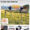 KingCamp Folding Camping Table Foldable Loads 265 Lbs, 42.1" 27.6" Portable Table 3 Adjustable Height Aluminum Roll Up Camp Table with Carry Bag for Camping Picnic BBQ Backyard, Indoor & Outdoor, 27.56 inches x 27.56 inches x 27.56 inches