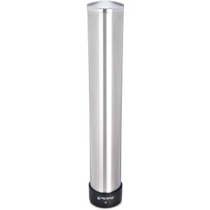 San Jamar Pull-Type Cup Dispenser 32-46 Oz. Cups for Restaurants, Home, and Office, Plastic, 23.5 Inches, Silver, Large