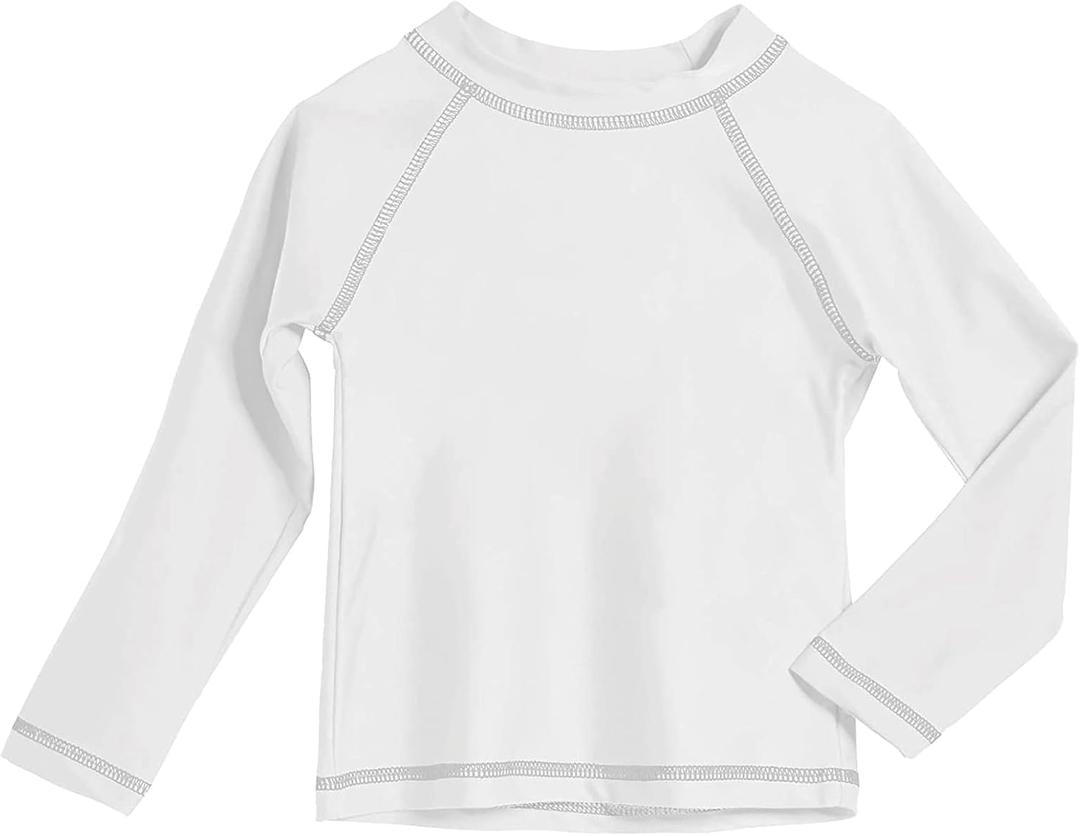 UNIFACO UPF 50+ Little Boys Long Sleeve Rash Guard Swim Shirt Premium Sun Shirt for 1-8 Years (3-4T)