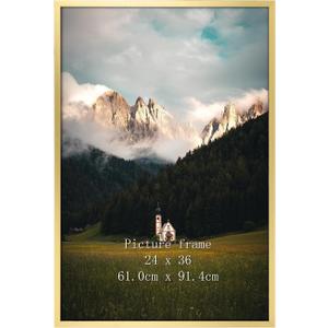 Giftgarden 24x36 Poster Picture Frame Gold, Textured Metal Frame 36x24 for Wall Display, Single