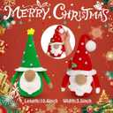 2 Pcs Handmade Crochet Christmas Gnomes Xmas Crochet Tabletop Ornaments Dwarf Plush Dolls Table Centerpieces Festive Holiday Christmas Tree Decoration Knitting Craft Art Supplies