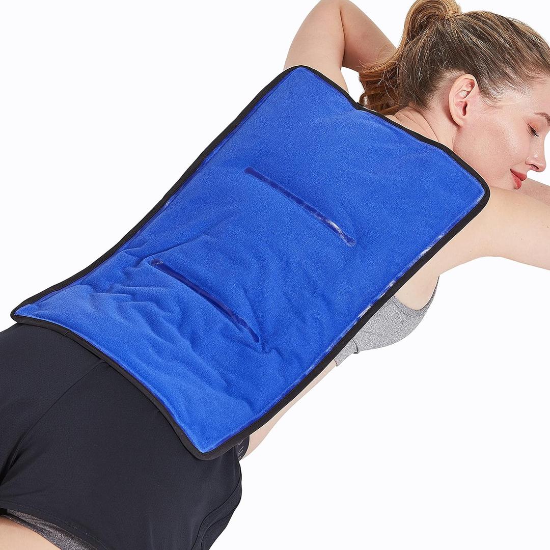 Koo-Care Extra Extra Large Gel Ice Pack for Injuries Reusable Flexible Cold Therapy Compress with Wrap for Full Back, Hip, Thigh, Knee, Shin - Pain Relief for Post-surgery Recovery XXL, 13 x 21.5 Inch (13 x 21.5 Inch (Pack of 1))