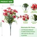 Artificial Flowers Fake Plants for Outdoors Spring Decoration, 13Bundles Silk Realistic UV Resistant Faux Flowers for Outside Planter Porch Yard Patio Garden Home Indoor, Mix