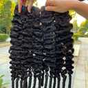 Lemoda Burmese Curly Bundles Human Hair 14 14 14 Inch 3 Bundles 100% Unprocessed 15A Virgin Raw Burmese Curly Bundle with Spiral Curls End Real Human Hair Extensions Quick Weave Natural Black