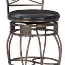 Powell Company Back Scroll Powell Big and Tall Barstool, Bar Height, Dark Bronze/Brown