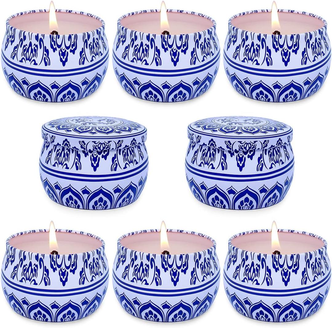 Outdoor Citronella Candles 4.4oz Natural Soy Wax for Patio Porch in Summer, Pack of 8