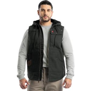 Wrangler mens Quilted Lined Vest With Hood (Large, Black)